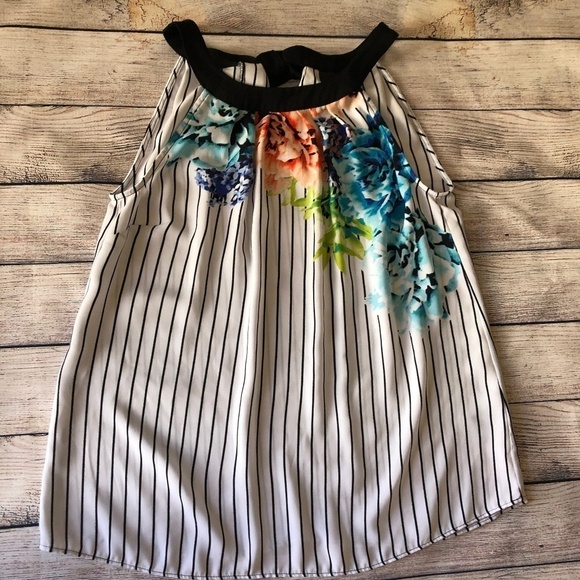 Worthington Tops - Worthington Black/White Stripe Tank Top Size S
